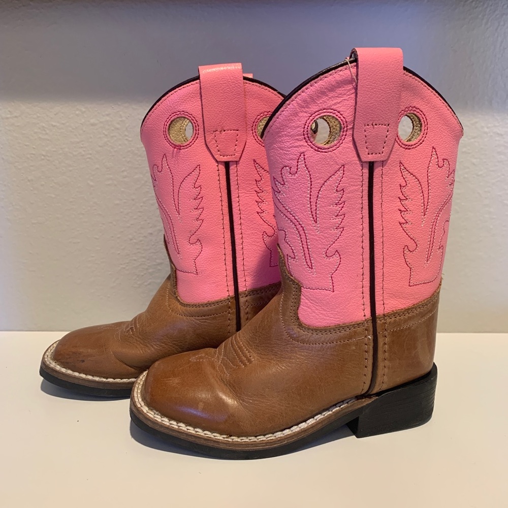 Old West Girls Pink Cowboy Boots